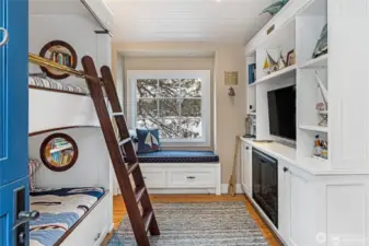 Boat House bunk beds and media room.