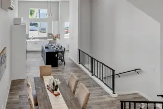 Innovative 1 and a half level floor plan (photos of lot34, same floorplan)