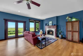 Wood burning fireplace for cozy evenings
