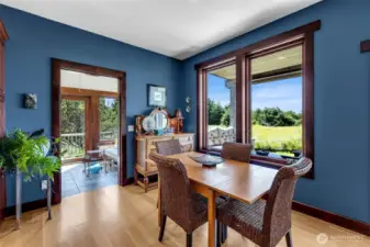 Dining area and door to sunroom