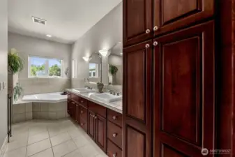 Primary bath, abundant storage