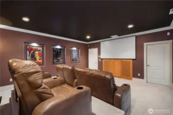 New state of the art theater system with new screen, speakers and projector.