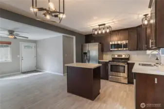 Kitchen, living room
