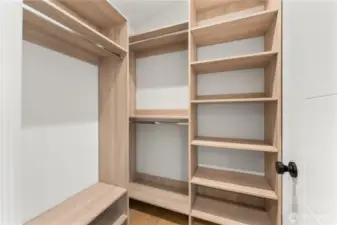 Primary walk-in closet.