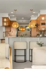 Dining room in the backdrop