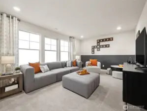 Spacious bonus room/bedroom. Photo is representational. Actual home is under construction and finishes and paint colors may vary. See site agent for details....