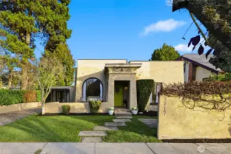 The exterior of this home is truly one-of-a-kind. The front lawn is new.