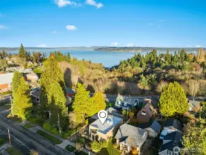 Commencement Bay is shown along the top of the photo. Sherman Elementary is al the left. You are a short drive - or bike ride - to Point Defiance and the Point Ruston attractions.