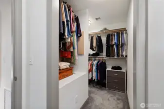 Primary walk in closet.