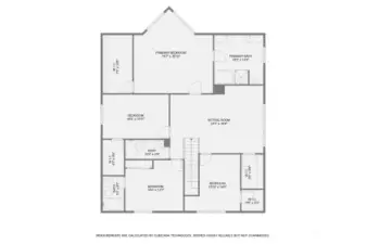 Upstairs Floor plan (Notice the size of all the spacious closets)