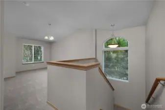 Second floor landing looking towards the large loft area.