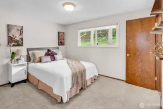 Main level primary suite with bathroom