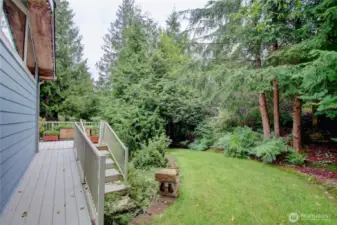 Large yard and trees make this a quiet and peaceful retreat.