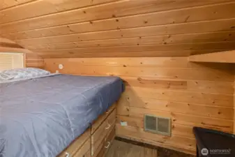 Main Cabin Bedroom with storage below
