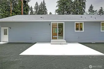Rear Exterior View with Patio