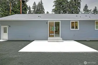 Rear Exterior View with Patio