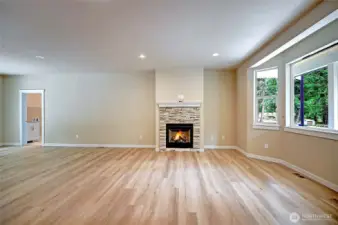 Great Room Open Floor Plan with Gas Fireplace