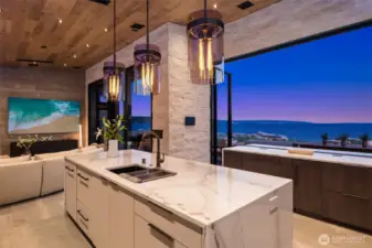 This masterpiece was built for entertaining at waters-edge.