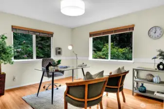 The 4th bedroom was staged as an office. Has closets.