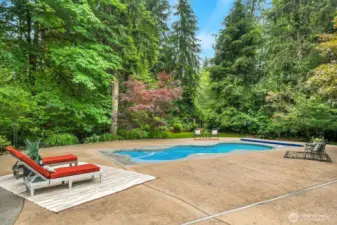 Heated pool with spa.