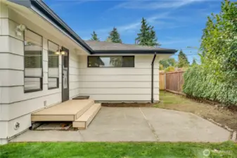 Another outdoor space with direct access to the family room—ideal for a cozy fire pit and evening gatherings.