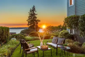 Right outside the patio is the walk out.  Perfect for summer evenings!