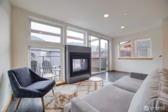 Two sided fireplace!