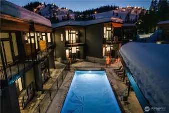 Swim on a snowy night!