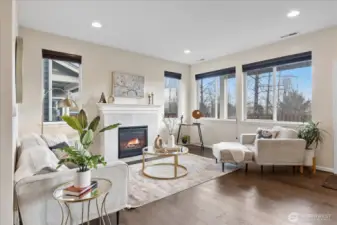 Natural light floods the main living space