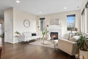 Cozy gas fireplace for chill evenings