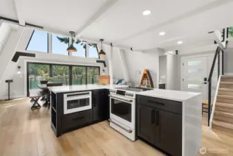 Ample cooking space while taking in all that natural light.