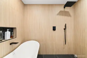 Lower level bathroom by the sauna.