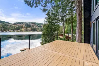 Large deck overlooking the water.