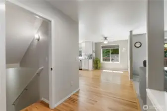Located off of the kitchen a staircase leads you downstairs to the fully finished basement.