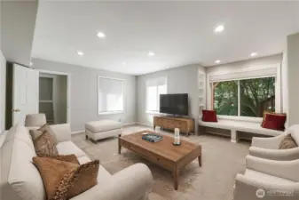 Downstairs find a magnificent space to enjoy as you please. Perfect for multi-generational living adding separation or a wonderful space to relax.