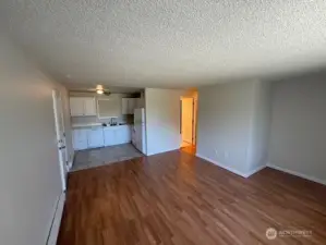 Kitchen - eating area and living room