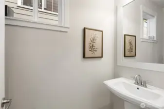 Powder room on the main level.