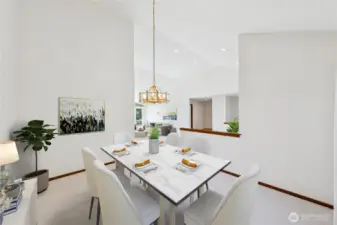 Spacious dining room off the kitchen.  Virtually staged.