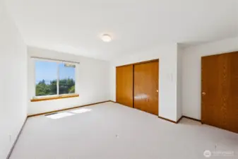 Bedroom 2 on lower level with large closet space.