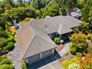 Private entry with well-maintained landscaping.