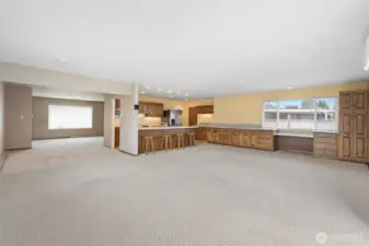 Great room with cabinets