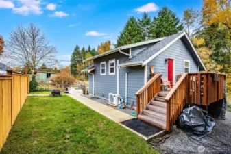 Yard for ADU and the front door.