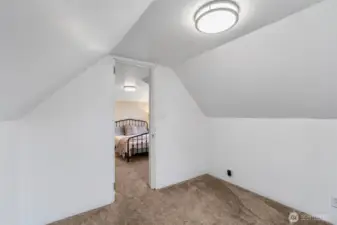This is the extra finished room just off the primary bedroom. Wouldn't this be an amazing space for a nursery ... or perhaps a huge walk-in closet ... or even a bath?