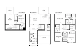 Tahoma Floor Plan where Every bedroom has it's own WALK-IN Closet! 2,785 square feet!