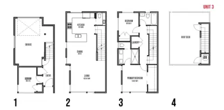 Thoughtful layouts designed for your lifestyle. Explore each level of this spacious 3-bedroom home with a private roof deck!