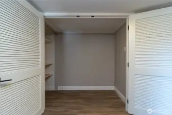Oversized closet in Rec room, easily converted into a wet bar!