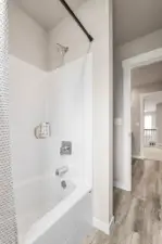 Upstairs Bathroom has separate room for bathing. Photos are for representational purposes only.  Colors and options may vary.