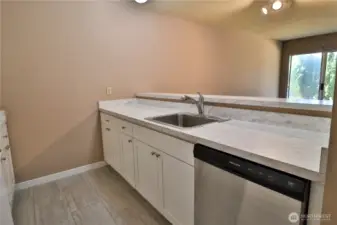 New kitchen countertops and cabinets.