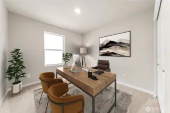 One of the bedrooms on the 2nd level. Actual home is under construction and materials, colors, and finishes will vary. See site agent for details.