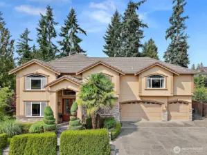 This stunning home showcases 6 true bedrooms (4 bed septic) 3.75 baths.  The exterior has a blend of stucco, natural stone and hardiplank creating a modern yet timeless look. A classic tile roof adds both durability and Mediterranean-inspired charm. Thoughtfully designed landscaping completes this elegant presence.